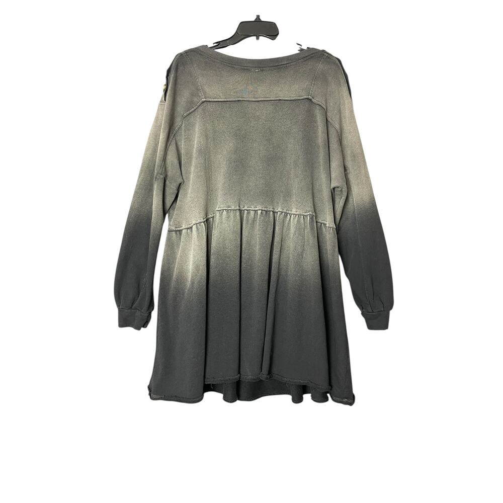 Free People Marlena Grey Ombre Sweater Oversize Long Sleeve Dress SIze Medium - Picture 3 of 7